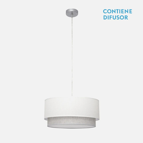 Abrila Kenya Blanco / Gris - Colgante Moderno 3xE27 40 cm