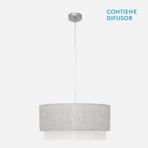 Abrila Kenya Gris / Blanco - Colgante Moderno 3xE27 50 cm