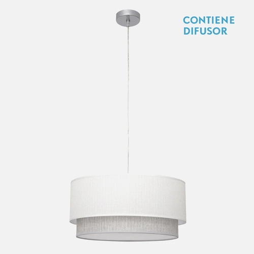 Abrila Kenya Blanco / Gris - Colgante Moderno 3xE27 50 cm