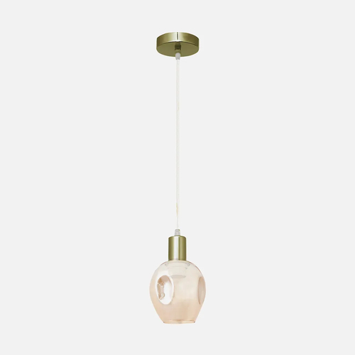 Abrila Meteoro Ámbar / Cuero - Colgante Moderno 1xE27 15 cm