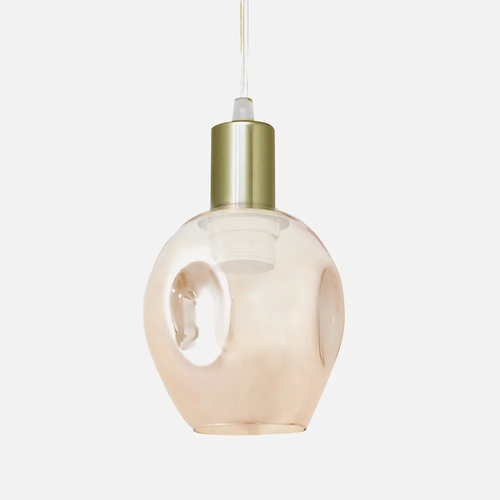 Abrila Meteoro Ámbar / Cuero - Colgante Moderno 1xE27 15 cm
