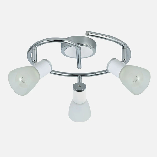 Abrila Cholo Blanco / Cromo - Foco Moderno 16x34x34 Cm