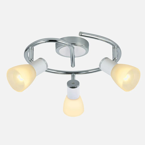 Abrila Cholo Blanco / Cromo - Foco Moderno 16x34x34 Cm