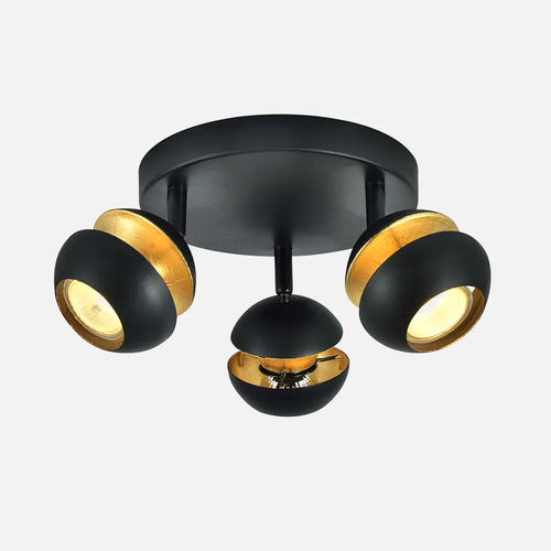 Abrila Beethoven Negro / Oro - Foco Moderno 14x22x22 Cm