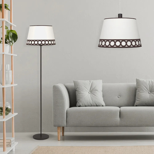 Abrila Dalia Beige / Marrón - Colgante Clásico 1xE27 40 cm