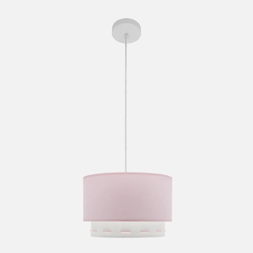 Abrila Trazos Blanco / Rosa - Colgante Infantil 1xE27