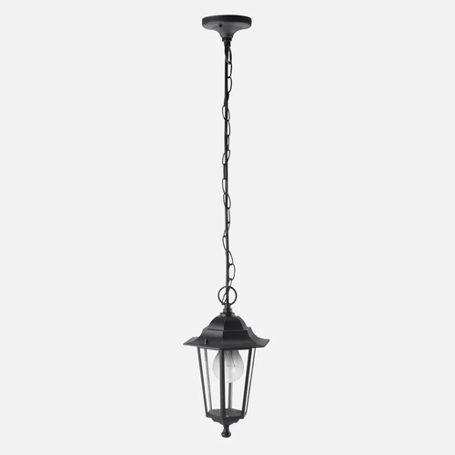 Abrila Auriga Negro - Colgante Exterior Clásico Aluminio / Cristal 44 IP
