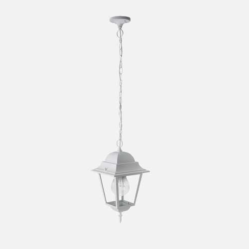 Abrila Spica Blanco - Colgante Exterior Clásico Aluminio / Cristal 44 IP