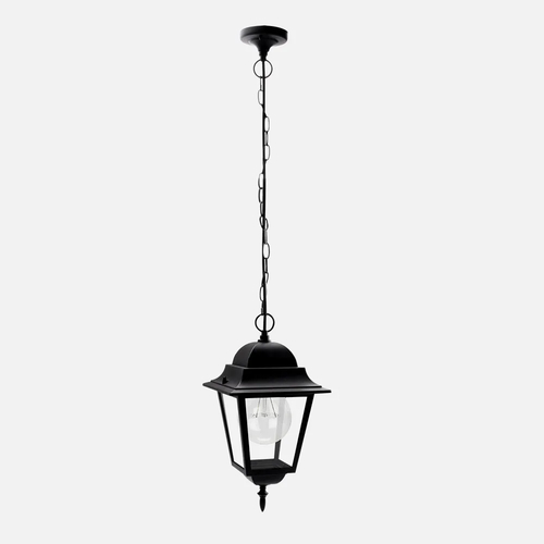 Abrila Spica Negro - Colgante Exterior Clásico Aluminio / Cristal 44 IP