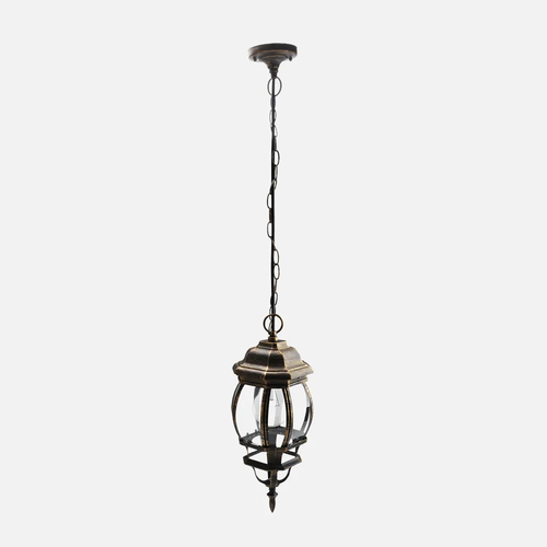 Abrila Caelum Negro / Oro - Colgante Exterior Clásico Aluminio / Cristal 44 IP