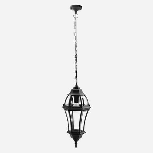 Abrila Becrux Negro - Colgante Exterior Clásico Aluminio / Cristal 44 IP