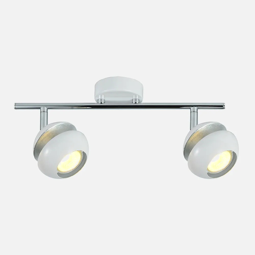 Abrila Beethoven Blanco / Plata - Foco Moderno 2xGU10