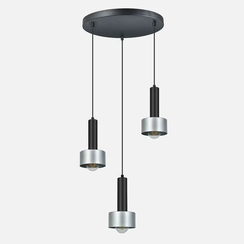 Abrila ALLENDE Negro / Plata - Lámpara Moderna 3xE27