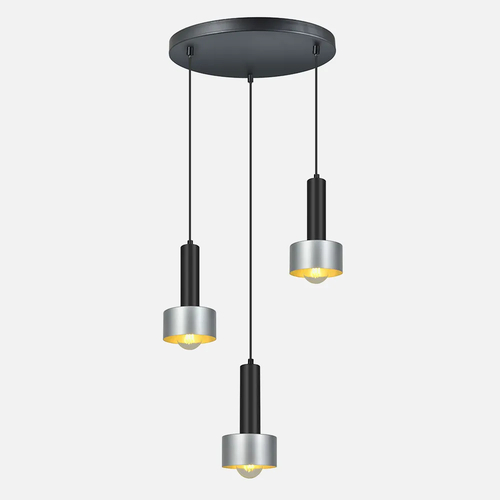 Abrila ALLENDE Negro / Plata - Lámpara Moderna 3xE27