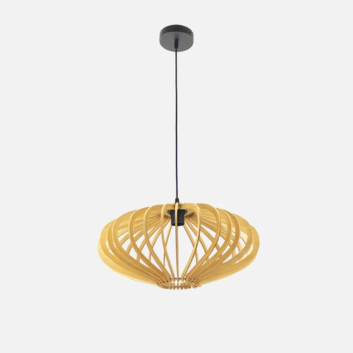 Abrila SAPELLI Madera Natural/Negro - Colgante Rústico 1xE27 45 cm