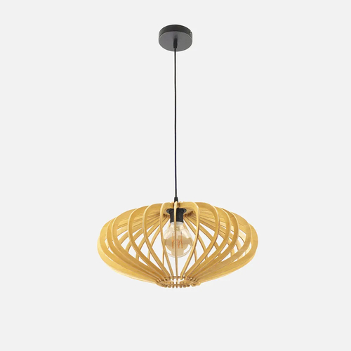 Abrila SAPELLI Madera Natural/Negro - Colgante Rústico 1xE27 45 cm