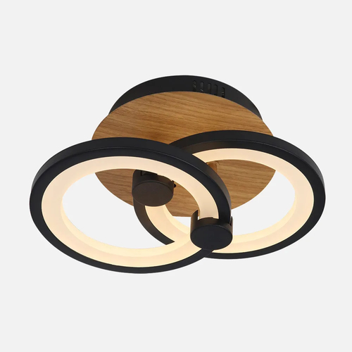 Abrila SYDNEY Negro/Madera Oscura - Lámpara Moderna 32 W
