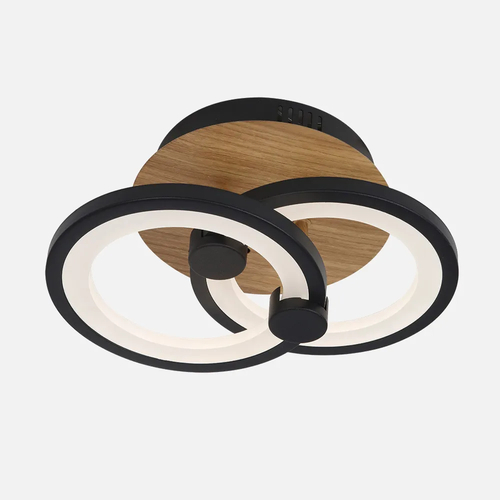 Abrila SYDNEY Negro/Madera Oscura - Lámpara Moderna 32 W