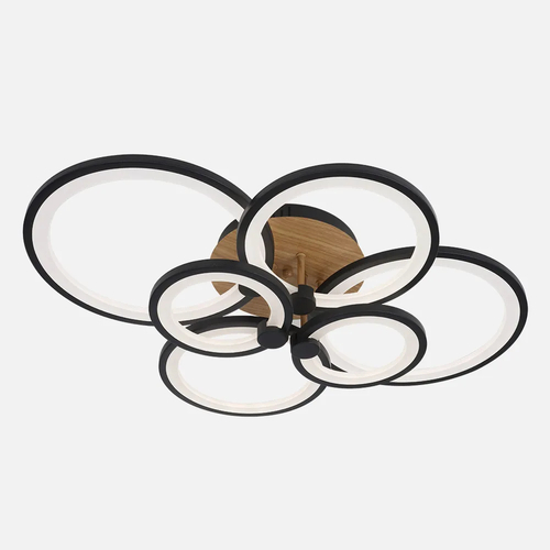 Abrila SYDNEY Negro/Madera Oscura - Lámpara Moderna 134 W