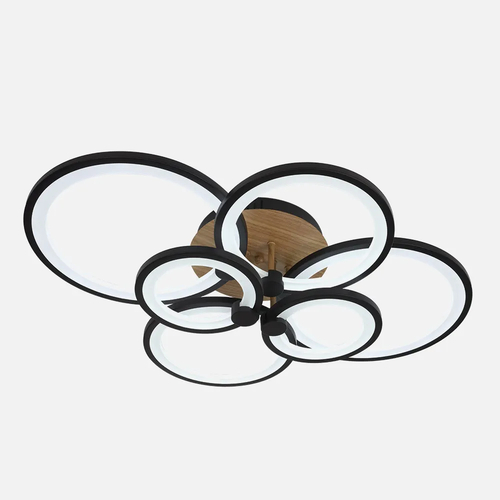 Abrila SYDNEY Negro/Madera Oscura - Lámpara Moderna 134 W