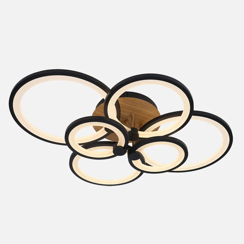 Abrila SYDNEY Negro/Madera Oscura - Lámpara Moderna 134 W