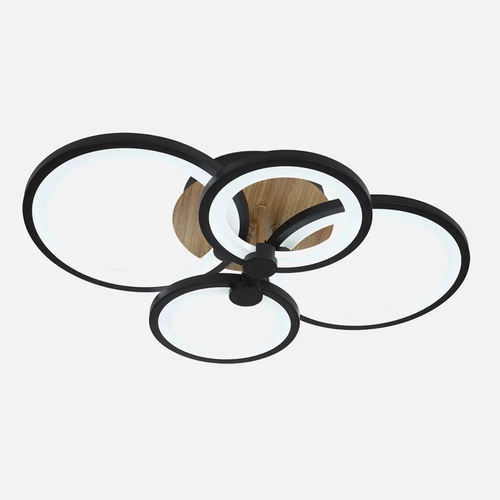 Abrila SYDNEY Negro/Madera Oscura - Lámpara Moderna 76 W