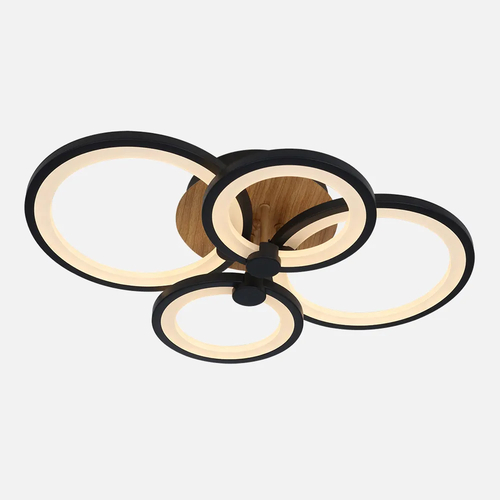 Abrila SYDNEY Negro/Madera Oscura - Lámpara Moderna 76 W