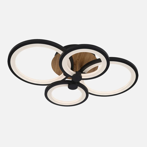 Abrila SYDNEY Negro/Madera Oscura - Lámpara Moderna 76 W