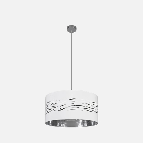 Abrila NIEBLA Cromo/Blanca-Plata - Colgante Moderno 1xE27 40 cm