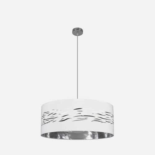 Abrila NIEBLA Cromo/Blanca-Plata - Colgante Moderno 1xE27 50 cm