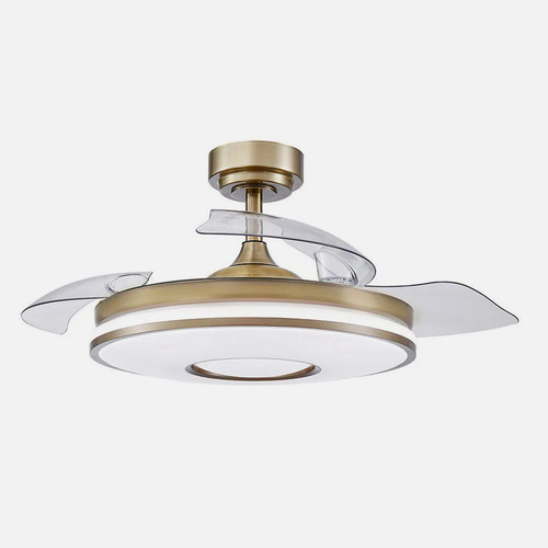 ABRILA DANI Cuero - Ventilador de Techo Aspas Retráctiles 59 W F
