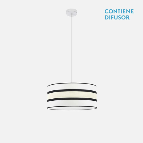 Abrila KARLA Blanco/Beis - Colgante Moderno 1xE27 40 cm