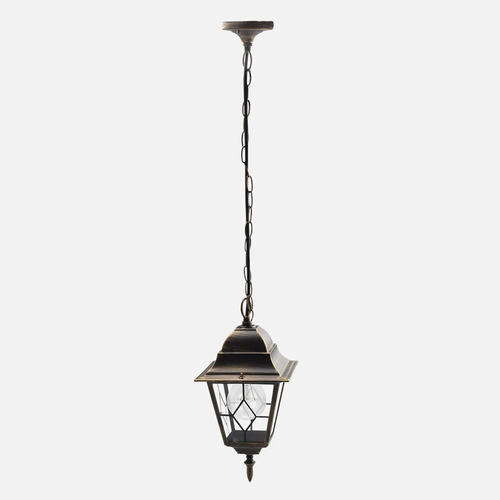 Abrila Bootes Negro / Oro - Colgante Exterior Clásico Aluminio / Cristal 44 IP