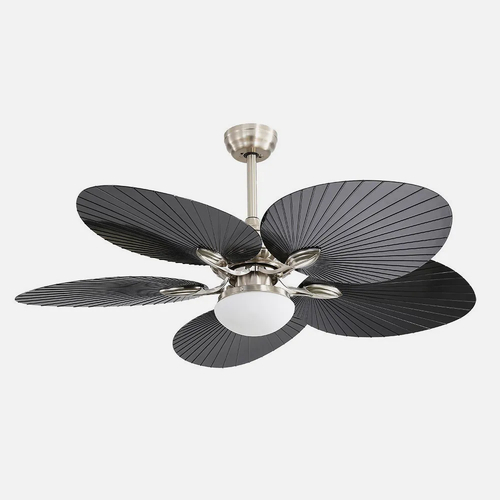 Abrila CHAW Niquel/Negro - Ventilador de Techo Aspas Normales 24 W con Luz F