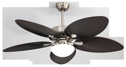 Abrila BORASCO Niquel/Marrón - Ventilador de Techo Aspas Normales 24 W con Luz F