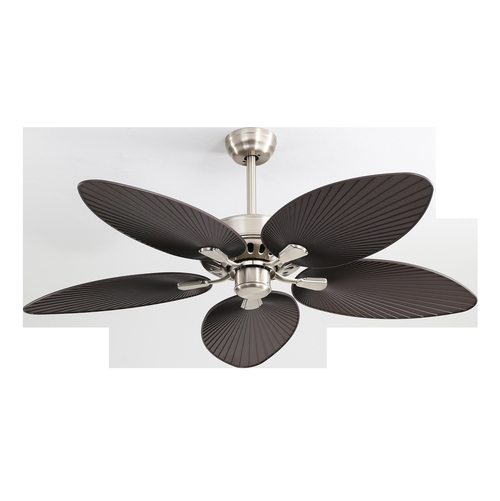 Abrila BORASCO Niquel/Marrón - Ventilador de Techo Aspas Normales 24 W con Luz F