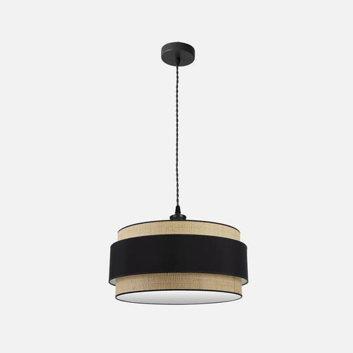 Abrila KANDY Negro / Natural - Colgante Moderno 2xE27 50 cm