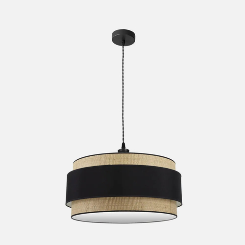 Abrila KANDY Negro / Natural - Colgante Moderno 3xE27 60 cm