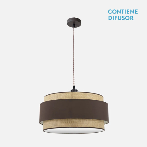 Abrila KANDY Natural/Marrón - Colgante Moderno 3xE27 60 cm