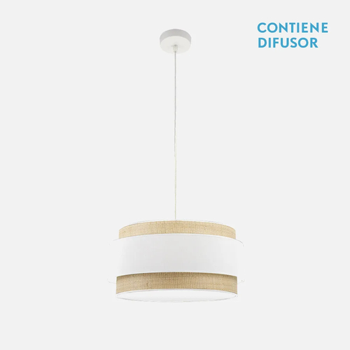 Abrila KANDY Natural/Blanco - Colgante Moderno 2xE27 50 cm