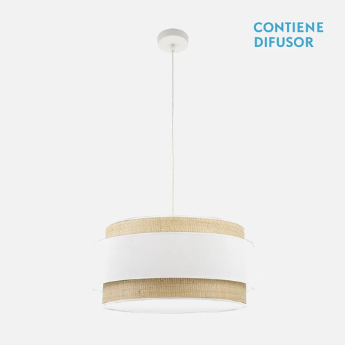 Abrila KANDY Natural/Blanco - Colgante Moderno 3xE27 60 cm