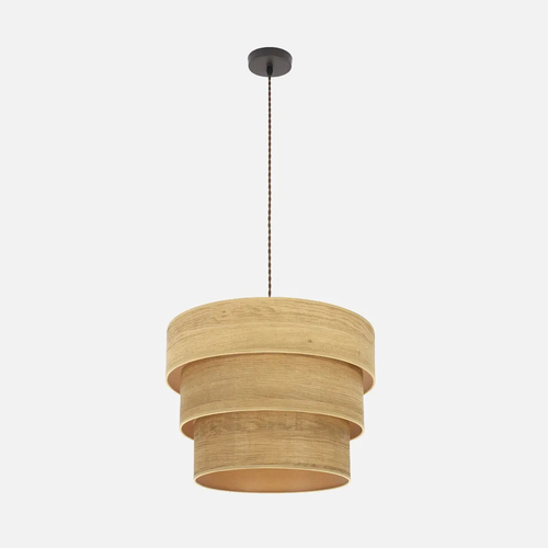 Abrila SMILE Marrón/Madera Clara - Colgante Moderno 1xE27 40 cm