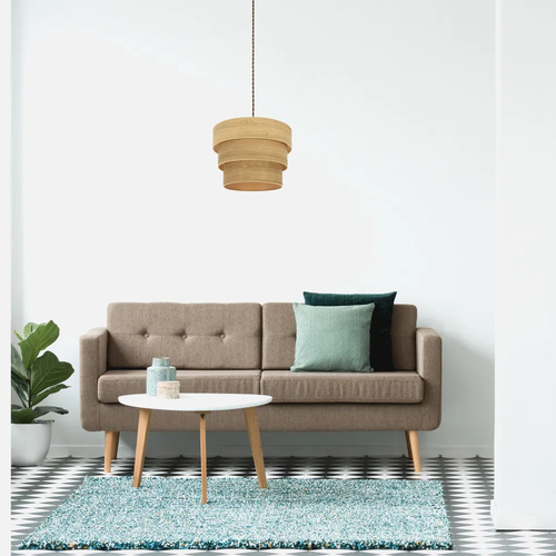 Abrila SMILE Marrón/Madera Clara - Colgante Moderno 1xE27 40 cm