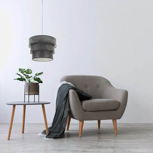 Abrila SMILE Cromo/Madera Negra - Colgante Moderno 3xE27 50 cm