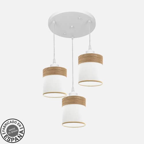 Abrila CLOE Blanco/Madera Clara - Lámpara Moderna Regx42x42 cm