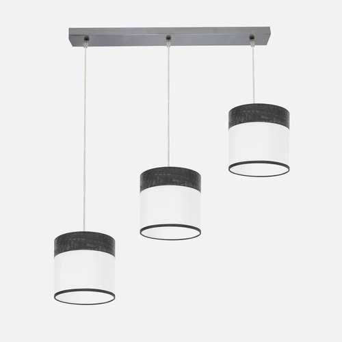 Abrila CLOE Cromo/Blanco-Madera Negra - Lámpara Moderna 3xE27
