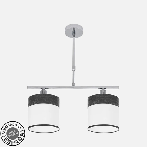 Abrila CLOE Cromo/Blanco-Madera Negra - Lámpara Moderna 2xE14