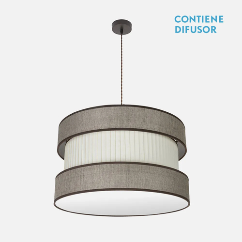 Abrila HOME Marrón/Beis-Marrón - Colgante Moderno 3xE27 60 cm