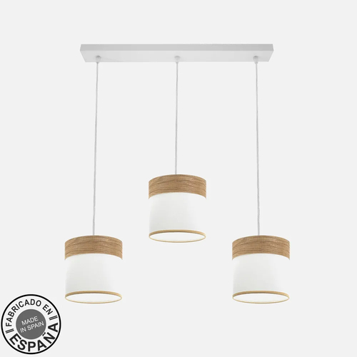 Abrila CLOE Blanco/Madera Clara - Lámpara Moderna 3xE27