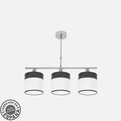 Abrila CLOE Cromo/Blanco-Madera Negra - Lámpara Moderna 3xE14